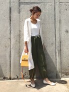 Drawer ドゥロワー　カーゴパンツ カーキ 38 ウエストゴム 日本製 Drawer ドゥロワー カーゴパンツ カーキ 38 ウエストゴム 日本製