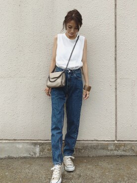 「GRL（グレイル）のアイテム（リング）」を使った、yurieさん（レディース・155cm）の夏コーディネート