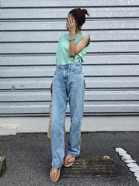 「Drawer（ドゥロワー）のアイテム（バッグ）」を使った、yurieさん（レディース・156cm）の夏コーディネート