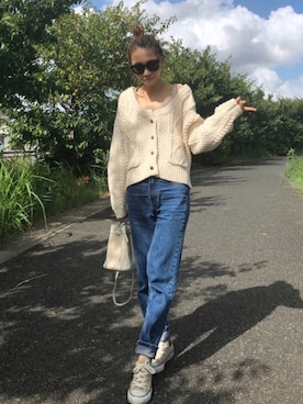 「GRL（グレイル）のアイテム（ピアス（両耳用））」を使った、yurieさん（レディース・156cm）の秋コーディネート