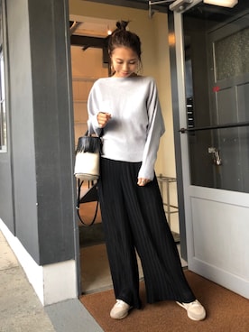 「GRL（グレイル）のアイテム（ピアス（両耳用））」を使った、yurieさん（レディース・156cm）の秋コーディネート