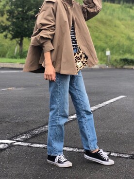 「GRL」｜「アイテム（マウンテンパーカー）」を使った、yurieさん（レディース・156cm）の秋コーディネート