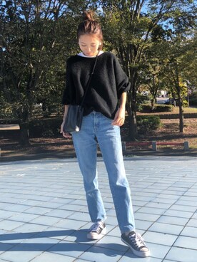 「GRL（グレイル）のアイテム（ピアス（両耳用））」を使った、yurieさん（レディース・156cm）の秋コーディネート