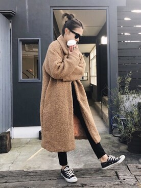 「GRL（グレイル）のアイテム（ピアス（両耳用））」を使った、yurieさん（レディース・156cm）の冬コーディネート