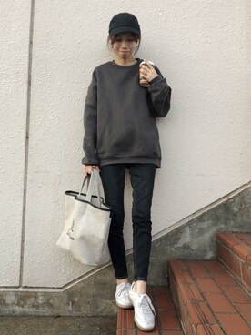 「GRL（グレイル）のアイテム（キャップ）」を使った、yurieさん（レディース・156cm）の春コーディネート