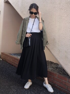 「Johnbull Private labo（ジョンブルプライベートラボ）のアイテム（トップス）」を使った、yurieさん（レディース・156cm）の春コーディネート
