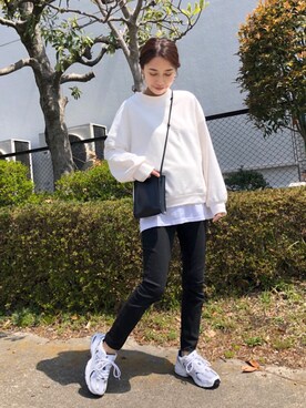 「GRL（グレイル）のアイテム（スウェット）」を使った、yurieさん（レディース・156cm）の春コーディネート