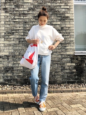 「GRL（グレイル）のアイテム（スウェット）」を使った、yurieさん（レディース・156cm）の春コーディネート