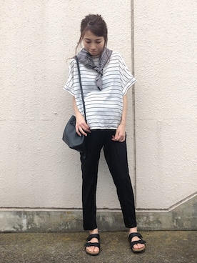 「AZUL ENCANTO（アズールエンカント）のアイテム（シャツ/ブラウス）」を使った、yurieさん（レディース・156cm）の夏コーディネート