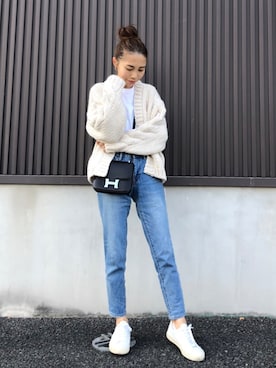 「UNITED ARROWS（ユナイテッドアローズ）のアイテム（ピアス（両耳用））」を使った、yurieさん（レディース・156cm）の冬コーディネート