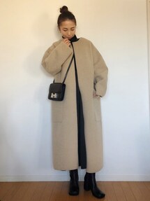 TODAYFUL（トゥデイフル）の「カラーレスボアコート(Collarless Boa