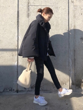 「UNITED ARROWS（ユナイテッドアローズ）のアイテム（ピアス（両耳用））」を使った、yurieさん（レディース・156cm）の冬コーディネート