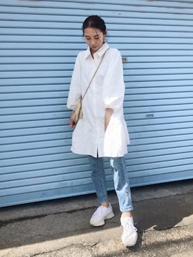 「GRL（グレイル）のアイテム（シャツワンピース）」を使った、yurieさん（レディース・156cm）の春コーディネート