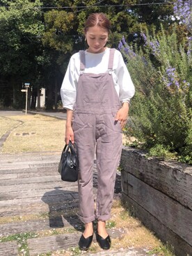 「GRL（グレイル）のアイテム（オールインワン・サロペット）」を使った、yurieさん（レディース・156cm）の春コーディネート