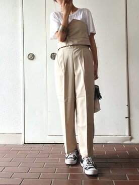 「GRL（グレイル）のアイテム（オールインワン・サロペット）」を使った、yurieさん（レディース・156cm）の春コーディネート