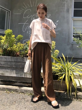 「MODE ROBE（モードローブ）のアイテム」を使った、yurieさん（レディース・156cm）の夏コーディネート