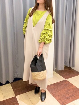 「Bou Jeloud（ブージュルード）のアイテム（オールインワン・サロペット）」を使った、nnnninnnniさん（レディース・166cm）の春コーディネート