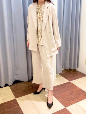 「Bou Jeloud（ブージュルード）のアイテム（テーラードジャケット）」を使った、nnnninnnniさん（レディース・166cm）の春コーディネート