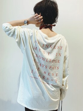 todayful バックプリント ロング tee