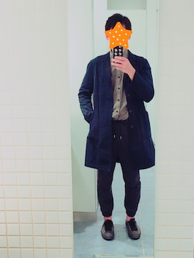 「ジャックパーセル」｜「アイテム（ステンカラーコート）」を使った、こーへいさん（メンズ・172cm）の冬コーディネート