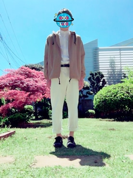「MHL.（エムエイチエル）のアイテム（ブルゾン）」を使った、こーへいさん（メンズ・172cm）の春コーディネート