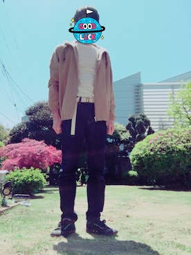 「MHL.（エムエイチエル）のアイテム（ブルゾン）」を使った、こーへいさん（メンズ・173cm）の春コーディネート