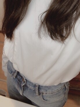 「UNIQLO（ユニクロ）のハイライズワイドストレートジーンズ（デニムパンツ）」を使った、t  さん（レディース・167cm）の冬コーディネート