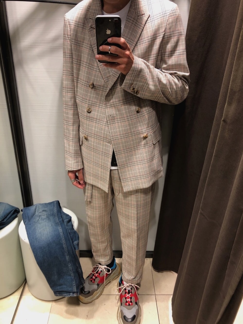1回着用 ZARA ザラ チェックスーツ ジャケット パンツ 上下セットアップ zara セットアップ メンズ チェックの通販｜au PAY マーケット