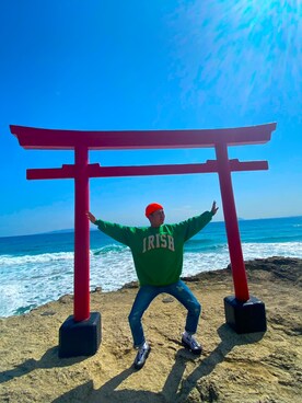 「アイテム（デジタル腕時計）」を使った、日向さん（メンズ・172cm）の春コーディネート