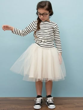 「b・ROOM（ビールーム）のアイテム（ワンピース）」を使った、petit　main・b-roomさん（キッズ・121cm）の秋コーディネート