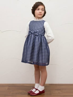 「b・ROOM（ビールーム）のアイテム（ワンピース）」を使った、petit　main・b-roomさん（キッズ・121cm）の秋コーディネート
