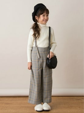 「petit main（プティマイン）のアイテム（ハンチング/ベレー帽）」を使った、petit　main・b-roomさん（キッズ・116cm）の秋コーディネート