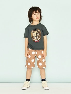 「アニマルＴシャツ」｜petit　main・b-roomさん（キッズ・113cm）の冬コーディネート