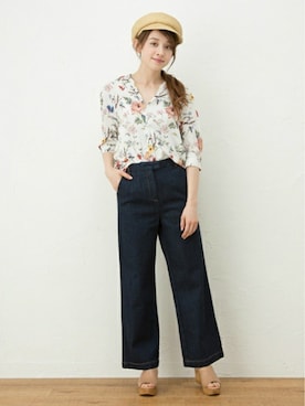 「petit main LIEN（プティマインリアン）のアイテム」を使った、petit　main・b-roomさん（レディース・165cm）の春コーディネート