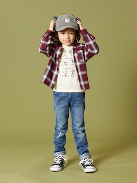 「b・ROOM（ビールーム）のアイテム（帽子）」を使った、petit　main・b-roomさん（キッズ・109cm）の秋コーディネート