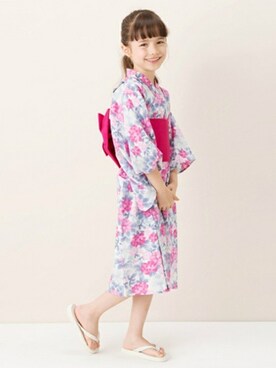 「petit main（プティマイン）のアイテム（浴衣）」を使った、petit　main・b-roomさん（キッズ・116cm）の秋コーディネート