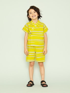 「petit main」｜「アイテム（浴衣）」を使った、petit　main・b-roomさん（キッズ・113cm）の秋コーディネート