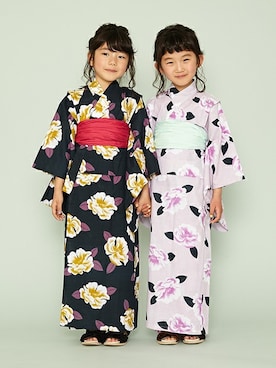 「petit main」｜「アイテム（浴衣）」を使った、petit　main・b-roomさん（キッズ・114cm）の秋コーディネート
