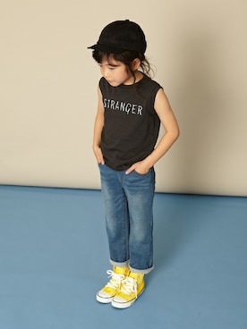 「b・ROOM（ビールーム）のアイテム（帽子）」を使った、petit　main・b-roomさん（キッズ・112cm）の秋コーディネート