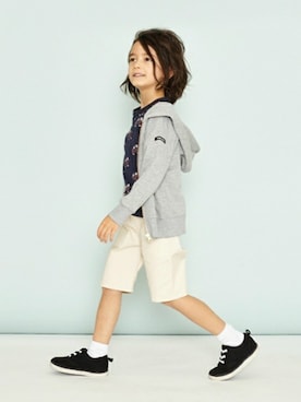 「ジップパーカ」｜petit　main・b-roomさん（キッズ・113cm）の秋コーディネート