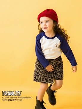 「petit main（プティマイン）のアイテム（Tシャツ/カットソー）」を使った、petit　main・b-roomさん（キッズ・96cm）の秋コーディネート
