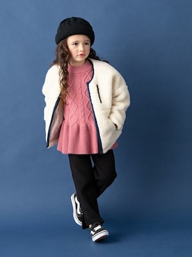 「petit main（プティマイン）のアイテム（ブルゾン）」を使った、petit　main・b-roomさん（キッズ・96cm）の秋コーディネート