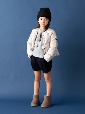 「petit main（プティマイン）のアイテム（ダウンジャケット/コート）」を使った、petit　main・b-roomさん（キッズ・114cm）の秋コーディネート