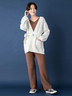 「petit main LIEN（プティマインリアン）のアイテム」を使った、petit　main・b-roomさん（レディース・165cm）の冬コーディネート