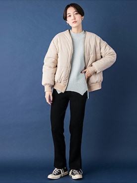 「petit main LIEN（プティマインリアン）のアイテム」を使った、petit　main・b-roomさん（レディース・165cm）の冬コーディネート