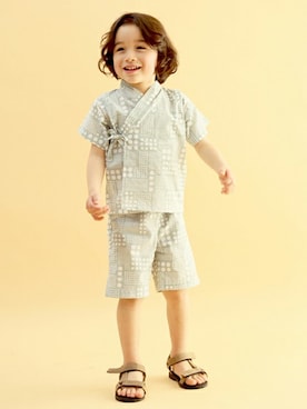 「petit main」｜「アイテム（浴衣）」を使った、petit　main・b-roomさん（キッズ・108cm）の春コーディネート