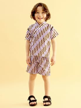 「petit main」｜「アイテム（浴衣）」を使った、petit　main・b-roomさん（キッズ・108cm）の春コーディネート