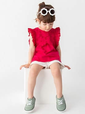 「petit main（プティマイン）のアイテム（スニーカー）」を使った、petit　main・b-roomさん（キッズ・93cm）の春コーディネート