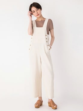 「カシュクール」｜「アイテム（サロペット/オーバーオール）」を使った、petit　main・b-roomさん（レディース・168cm）の夏コーディネート