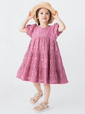 「petit main（プティマイン）のアイテム（帽子）」を使った、petit　main・b-roomさん（キッズ・106cm）の夏コーディネート